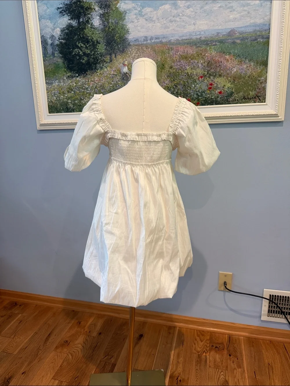 The Vintage Shop White Puff Sleeve Empire Mini Dress - Picture 3 of 3